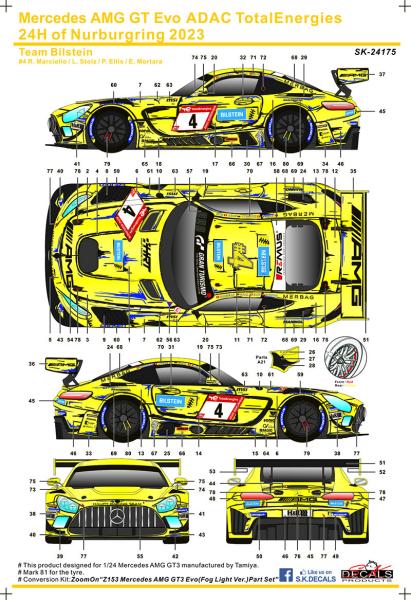 Mercedes AMG GT Evo ADAC TotalEnergies 24H of Nurburgring 2023 for Tamiya 1/24